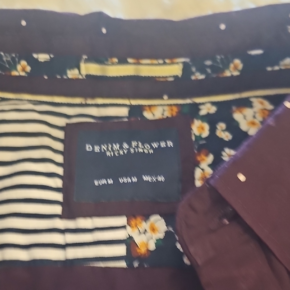 Denim & Flower Dark Purple Button Down Shirt - Picture 3 of 4